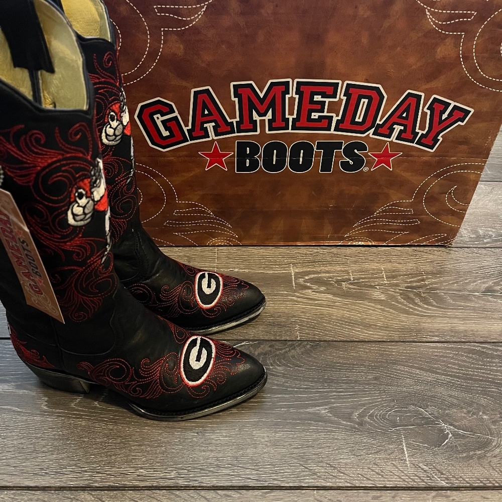 NEW Gameday Boots Georgia Bulldogs Black Leather Embroidered Boots Size 5